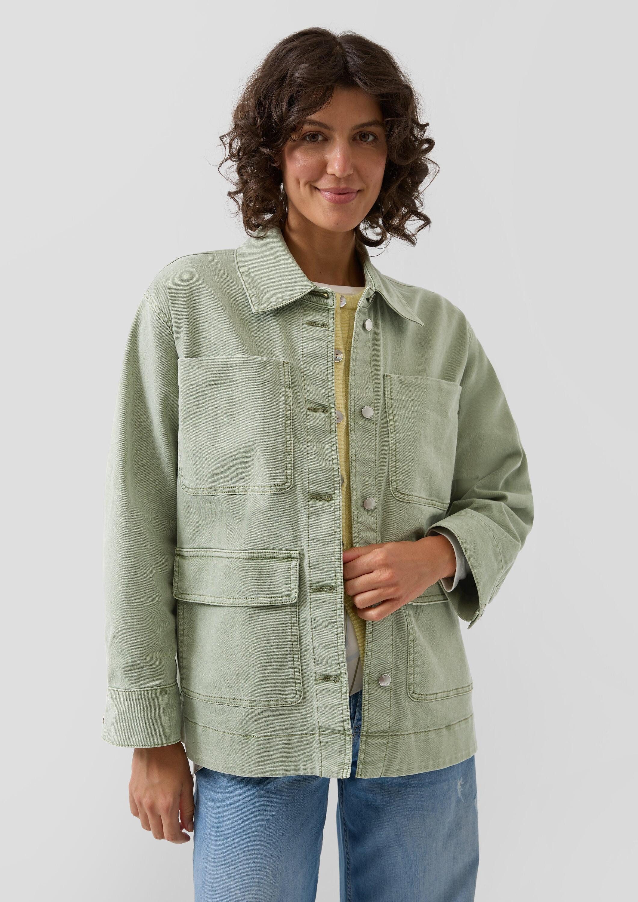s.Oliver Funktionsjacke Indoor-Jacke Overshirt aus Twill im Relaxed Fit