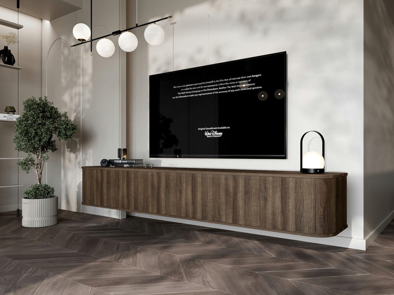 MOEBLINE Lowboard Hängender TV Lowboard AZILLO 215 eiche barock