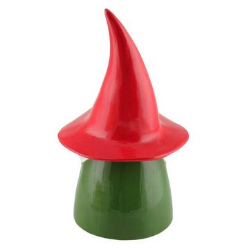 Tangoo Gartenfigur Tangoo Keramik-Wichtel grün mit roter Mütze H ca 30 cm, (Stück)