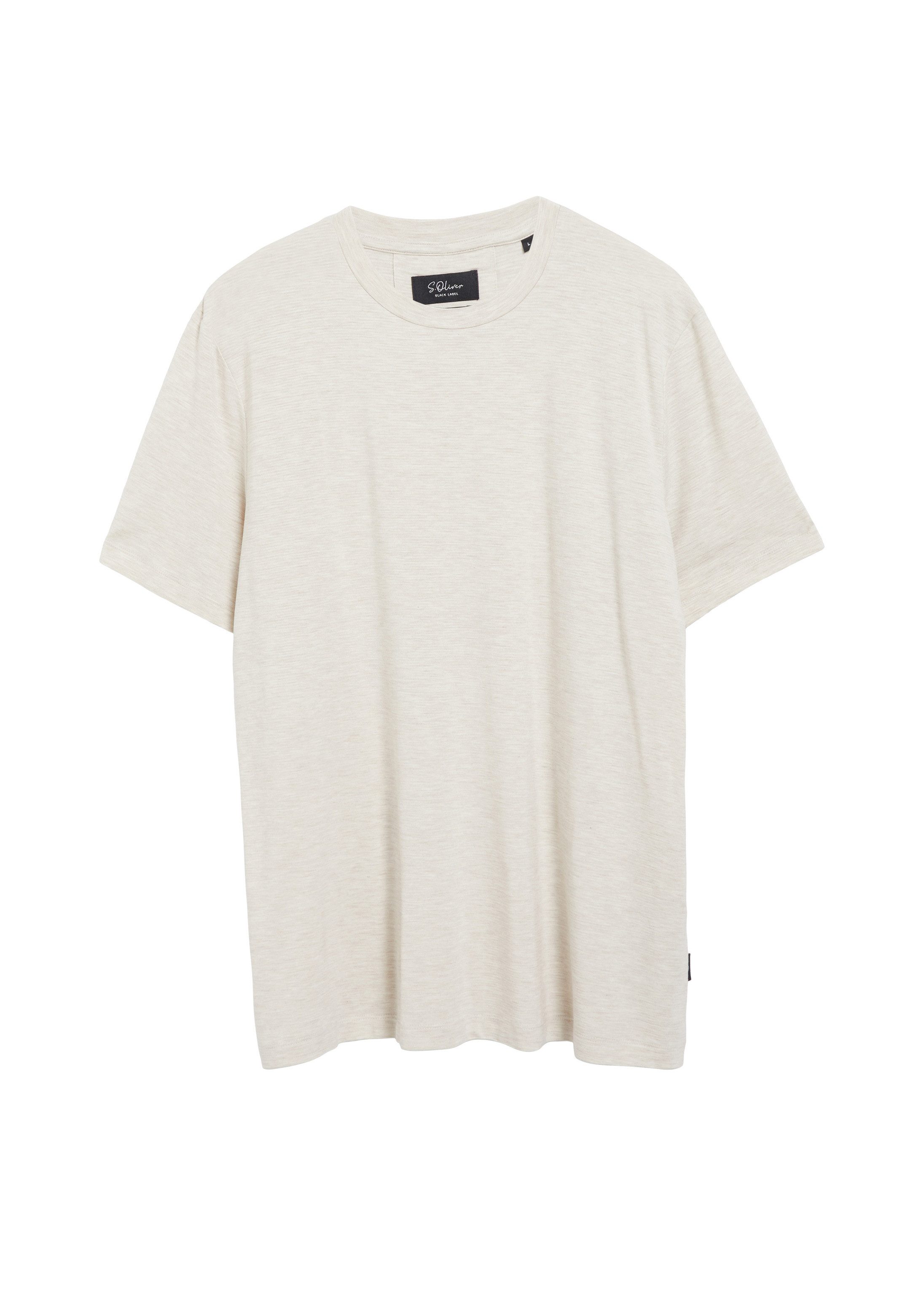 s.Oliver Kurzarmshirt T-Shirt Weiches T-Shirt mit Lyocell und Flammgarnstruktur