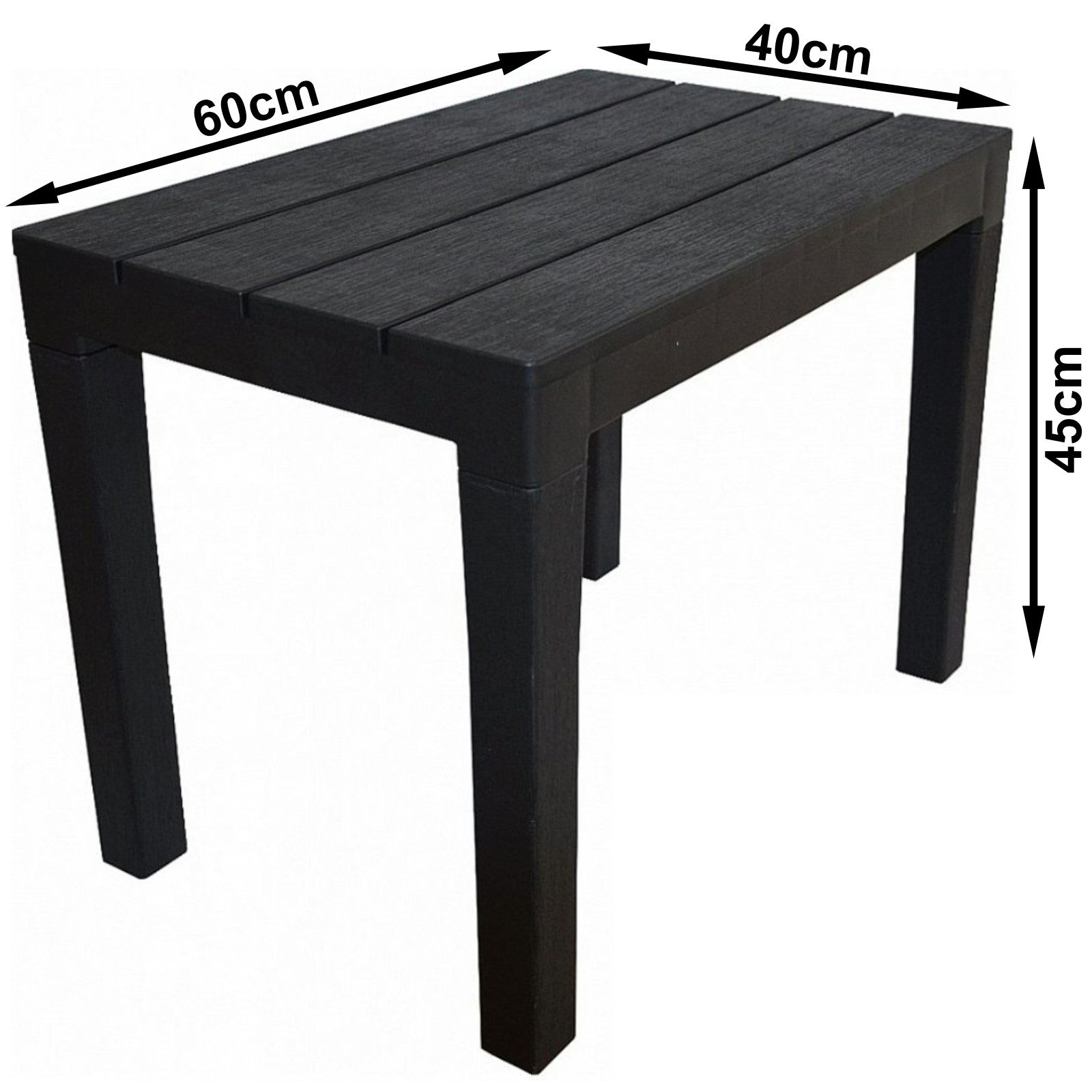 Progarden Gartentisch Beistelltisch Bank Kunststoff 60x40cm bis 90 Kg Anthr günstig online kaufen