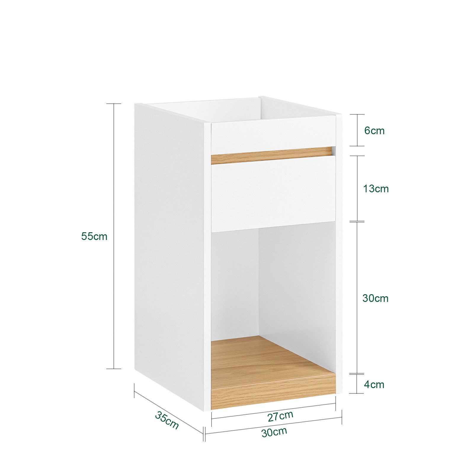 SoBuy Nachttisch FBT137, Nachttisch schmal, Telefontisch, Schlafzimmer, Nachtschrank Boxspringbett Sofatisch Nachtkommode Beistelltisch schmal – Bild 4 von 5