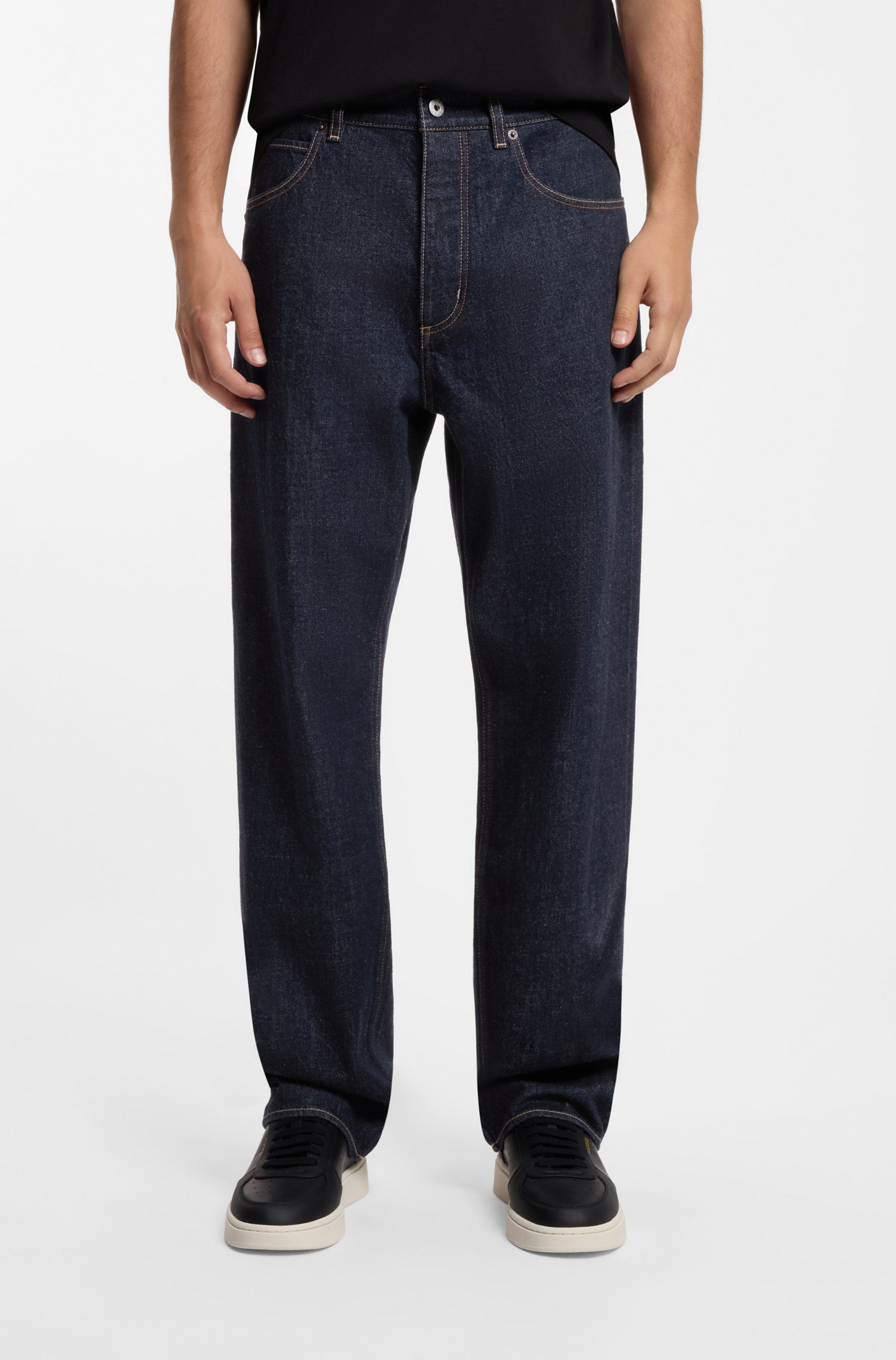 HUGO Weite Jeans Nate Baggy Fit, reine Baumwolle