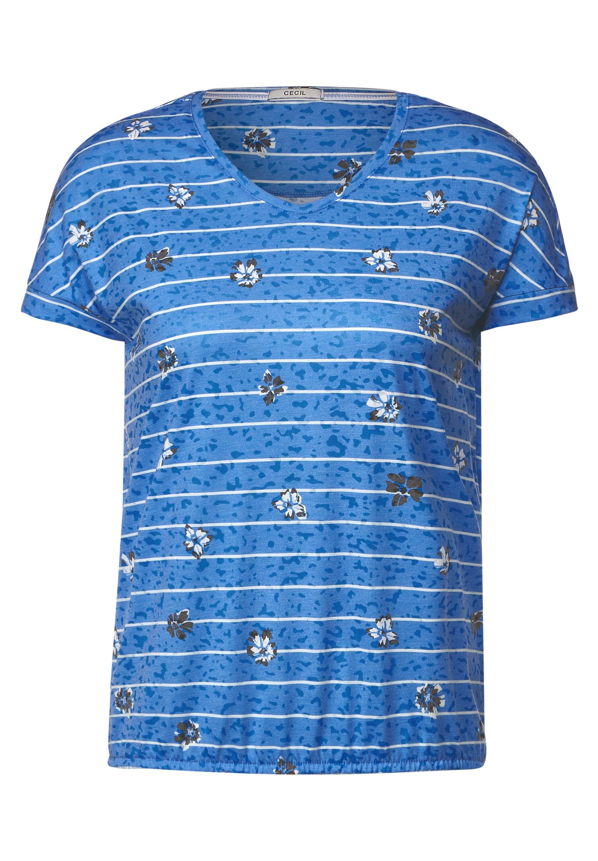 Elastiksaum blue Cecil mit out burn marina T-Shirt