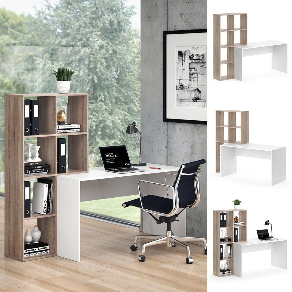 Vicco Schreibtisch Mara, Weiß/Sonoma, 59 x günstig online kaufen