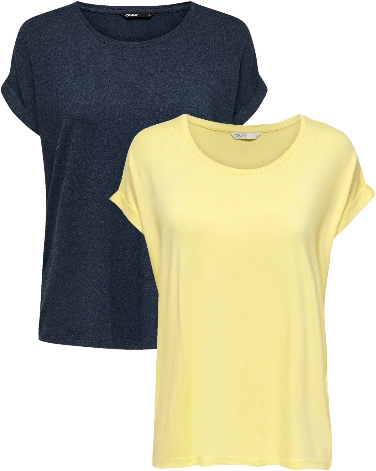 ONLY T-Shirt Stilvolles Basic Shirt mit Rundhalsausschnitt (2er-Pack) unifa günstig online kaufen