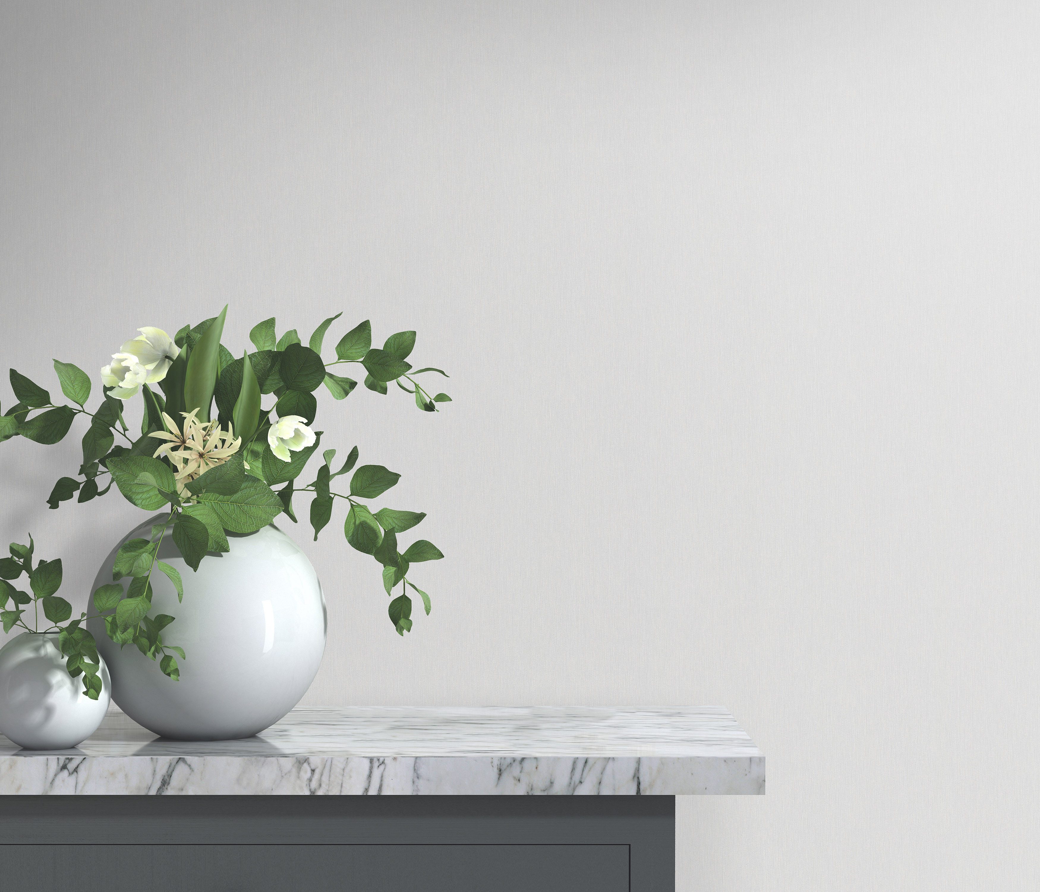 Bricoflor Einfarbige Vliestapete in Grau günstig online kaufen