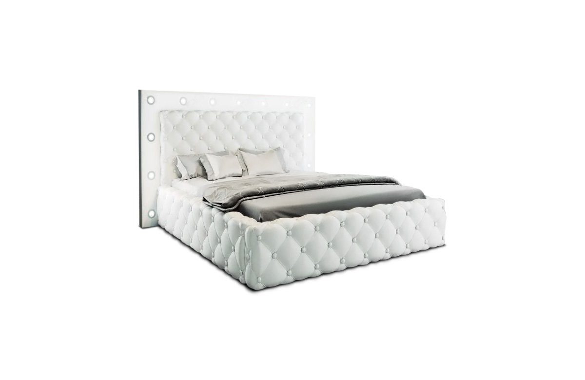 mit Beleuchtung, Premium mit Dreams weiß-weiß Bett Sofa Komplettbett Boxspringbett Alessandria LED Kunstleder Topper