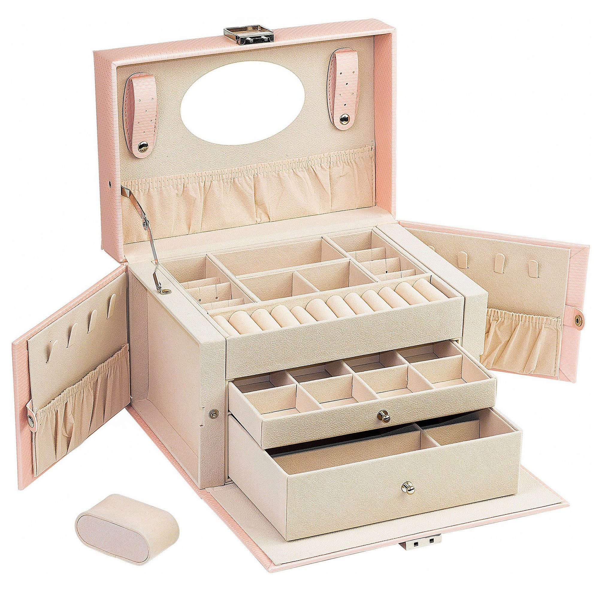 AdelDream Schmuckkasten YY-J06, Abschließbares Aufbewahrungsgehäuse und Sta günstig online kaufen