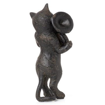 Moritz Dekofigur Deko Figur Katze mit Tuba Instrument, Katzen Dekofigur Skulptur Figur Dekoration Statue Gartenfigur Kätzchen