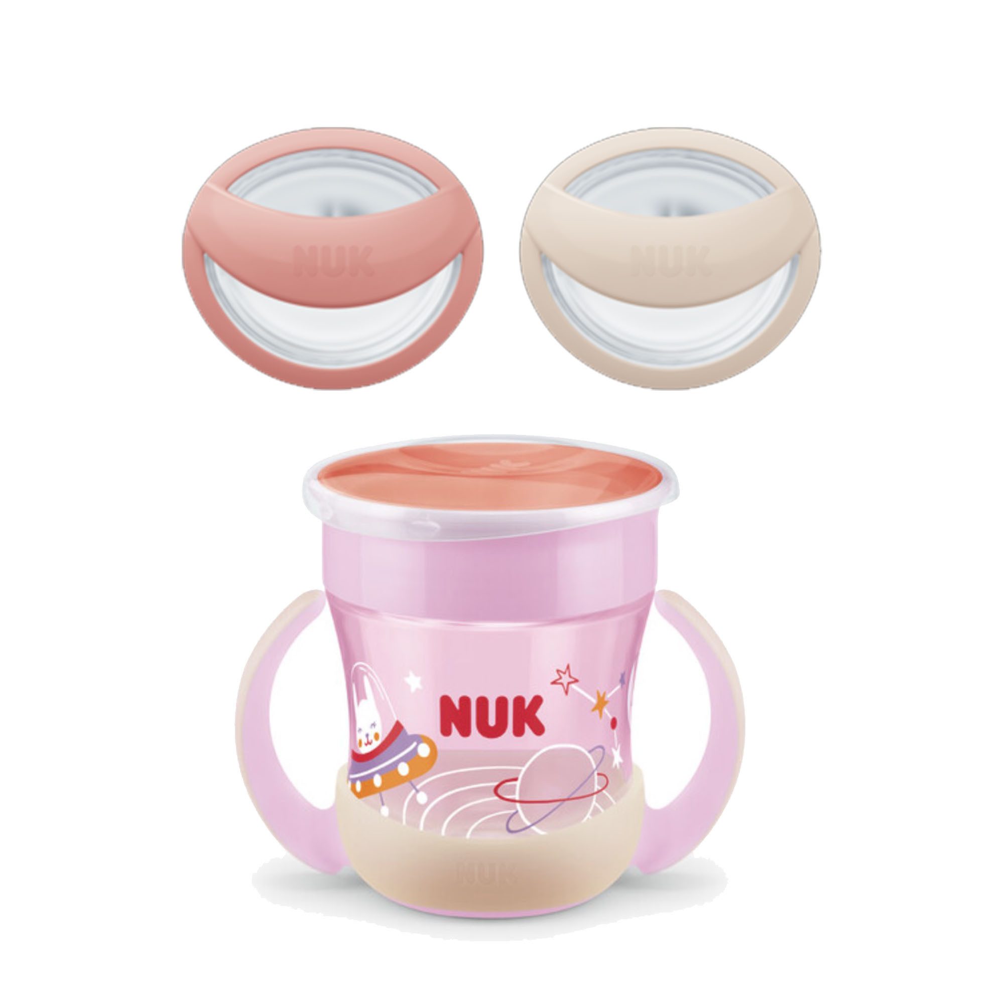 Babyflasche NUK Trinklernbecher/Flasche Mini Magic cup night + Schnuller 0-9M