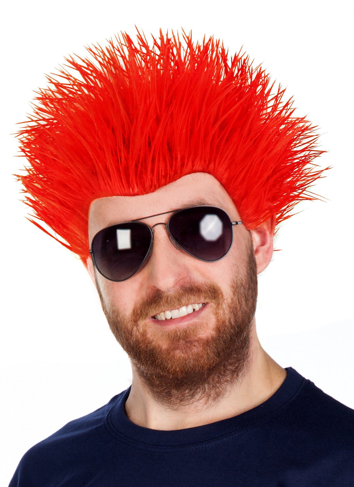 Maskworld Kostüm-Perücke Spike Perücke rot