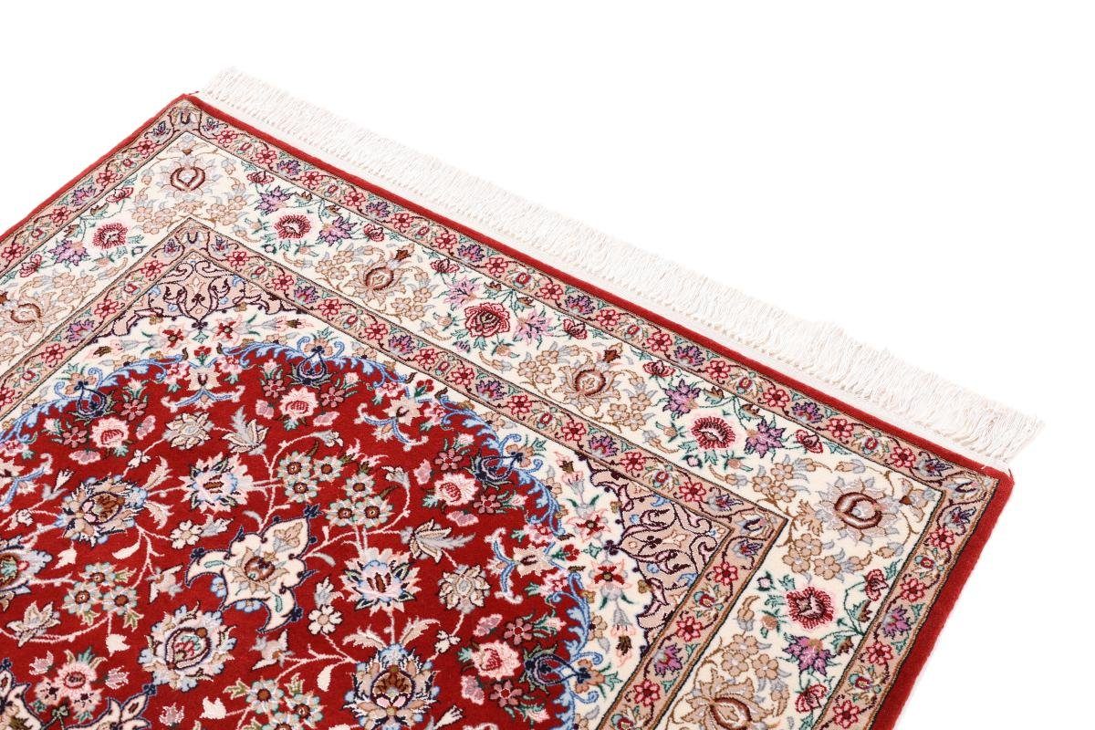 Orientteppich, 8 Orientteppich Handgeknüpfter rechteckig, Isfahan Trading, 112x161 Seidenkette Nain Höhe: mm
