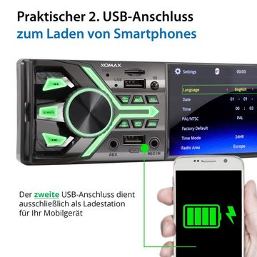 XOMAX XOMAX XM-V427D Autoradio mit DAB+ plus, 4 Zoll Touchscreen Bildschirm, 2x USB, Bluetooth, SD, AUX IN, 1 DIN Autoradio