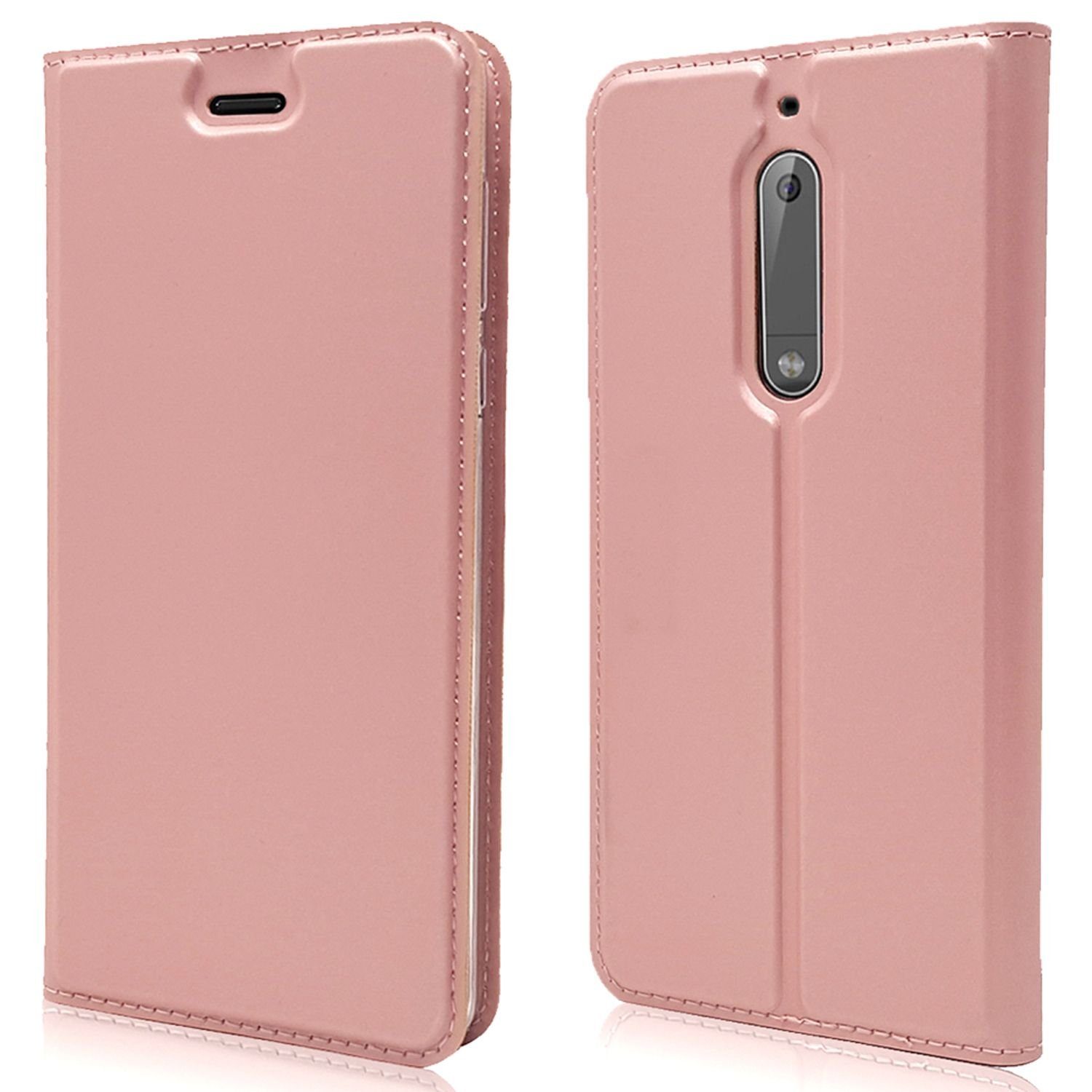 Nalia Smartphone-Hülle Nokia 5, Kunstleder Flip Case Hülle / Rundum Schutz Etui / Klapphülle / Wallet