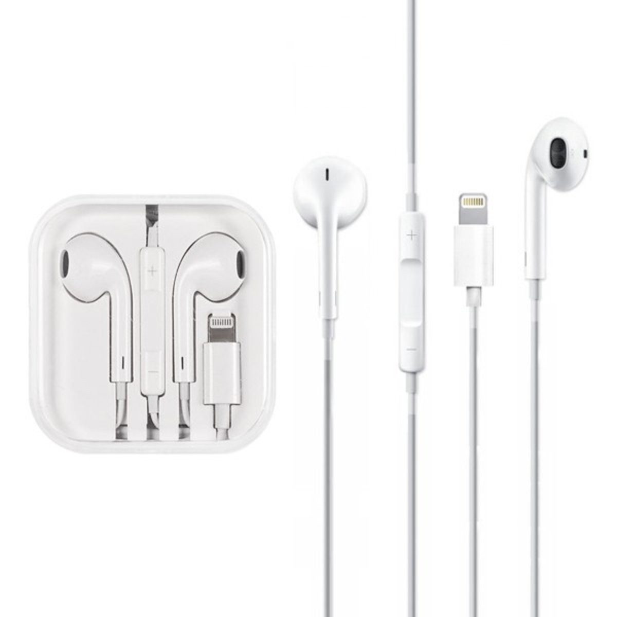 Wisam Teltech In-Ear Kopfhörer mit Kabel für iPhones Lightning Weiß In-Ear-Kopfhörer