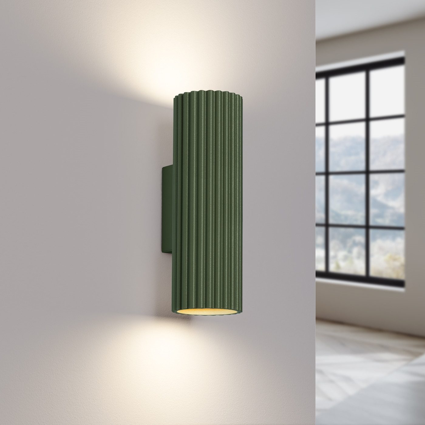 SOLLUX lighting Wandleuchte Wandleuchte Karbon 20 Olivgrün, Nicht enthalten