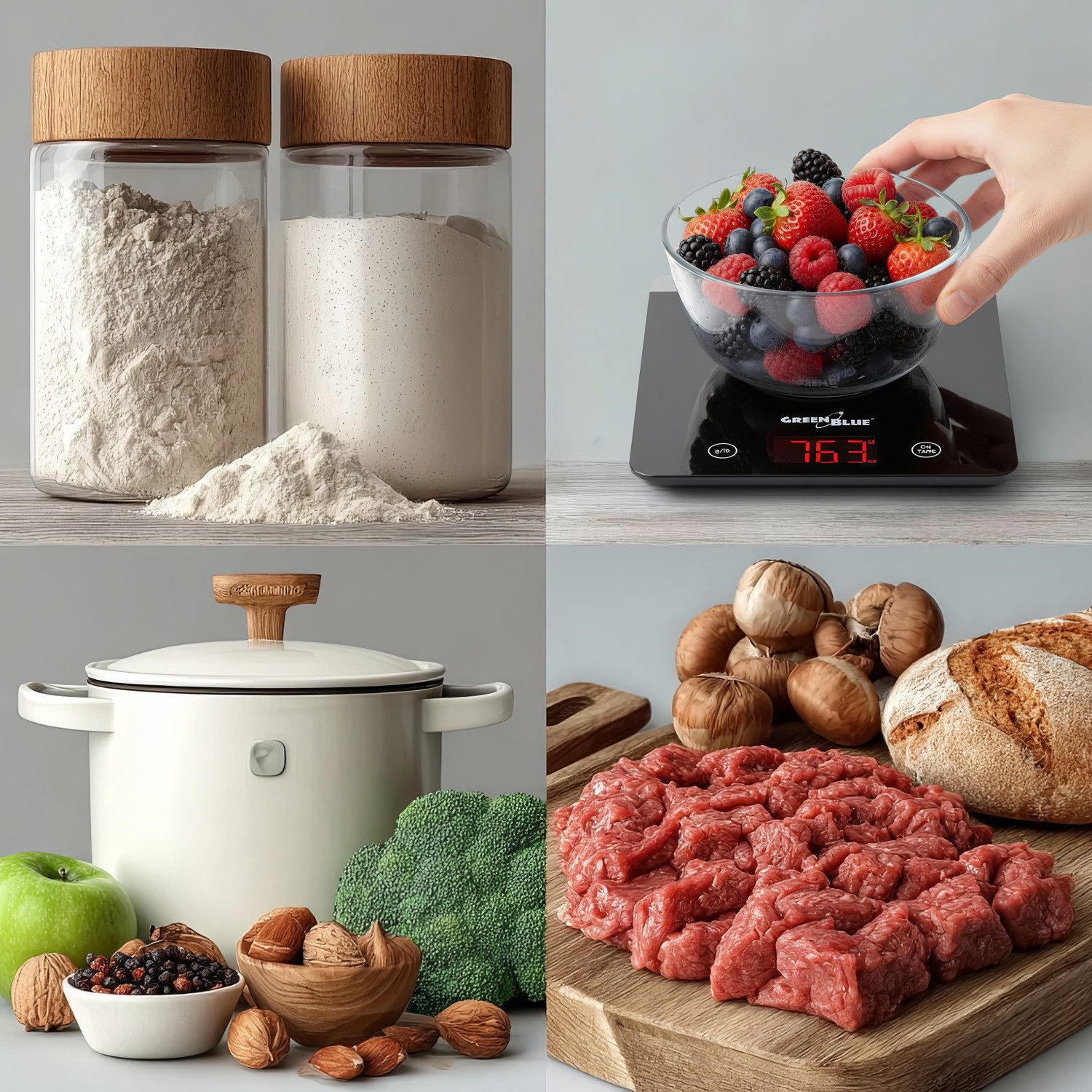 GreenBlue Küchenwaage GB171 moderne Küchenwaage, Digitale Küchenwaage LED Schwarz