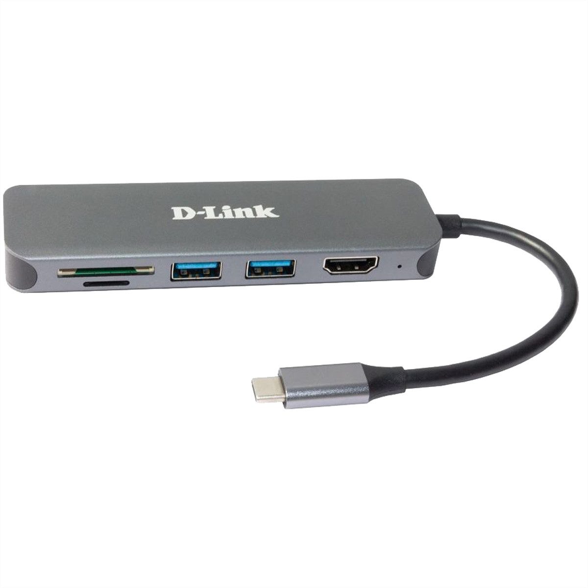 DUB-2327 6-in-1 USB-C Hub mit HDMI/Card Reader/Power Delivery Computer-Adapter