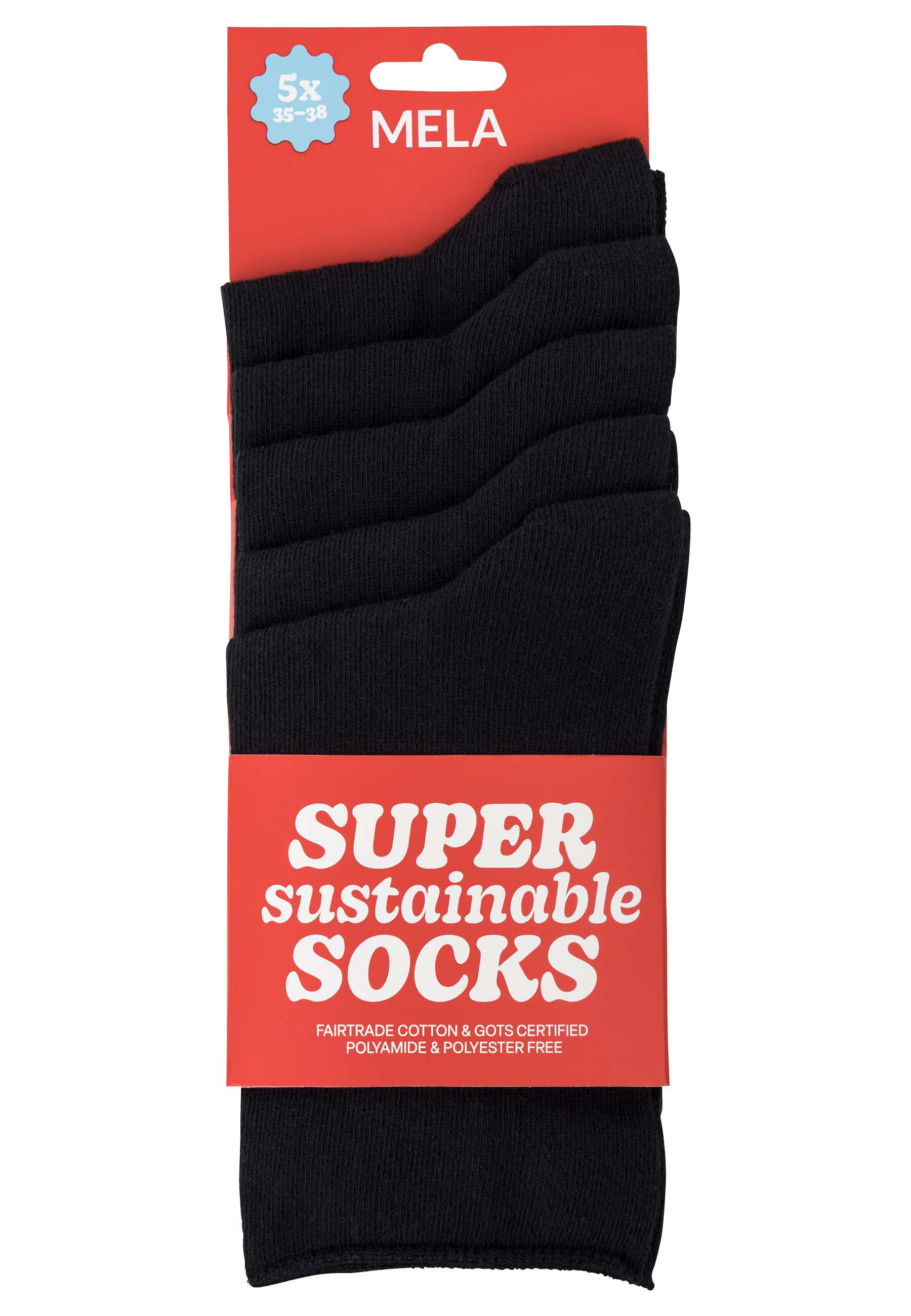 MELA Socken Rollsaum Socken 5 Paare Frei von Polyester und Polyamid.