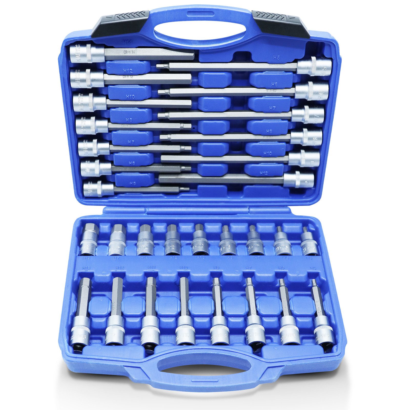 CCLIFE Steckschlüssel Steckschlüssel 1/2" Antrieb Schlüssel Set Nüsse (30 St)