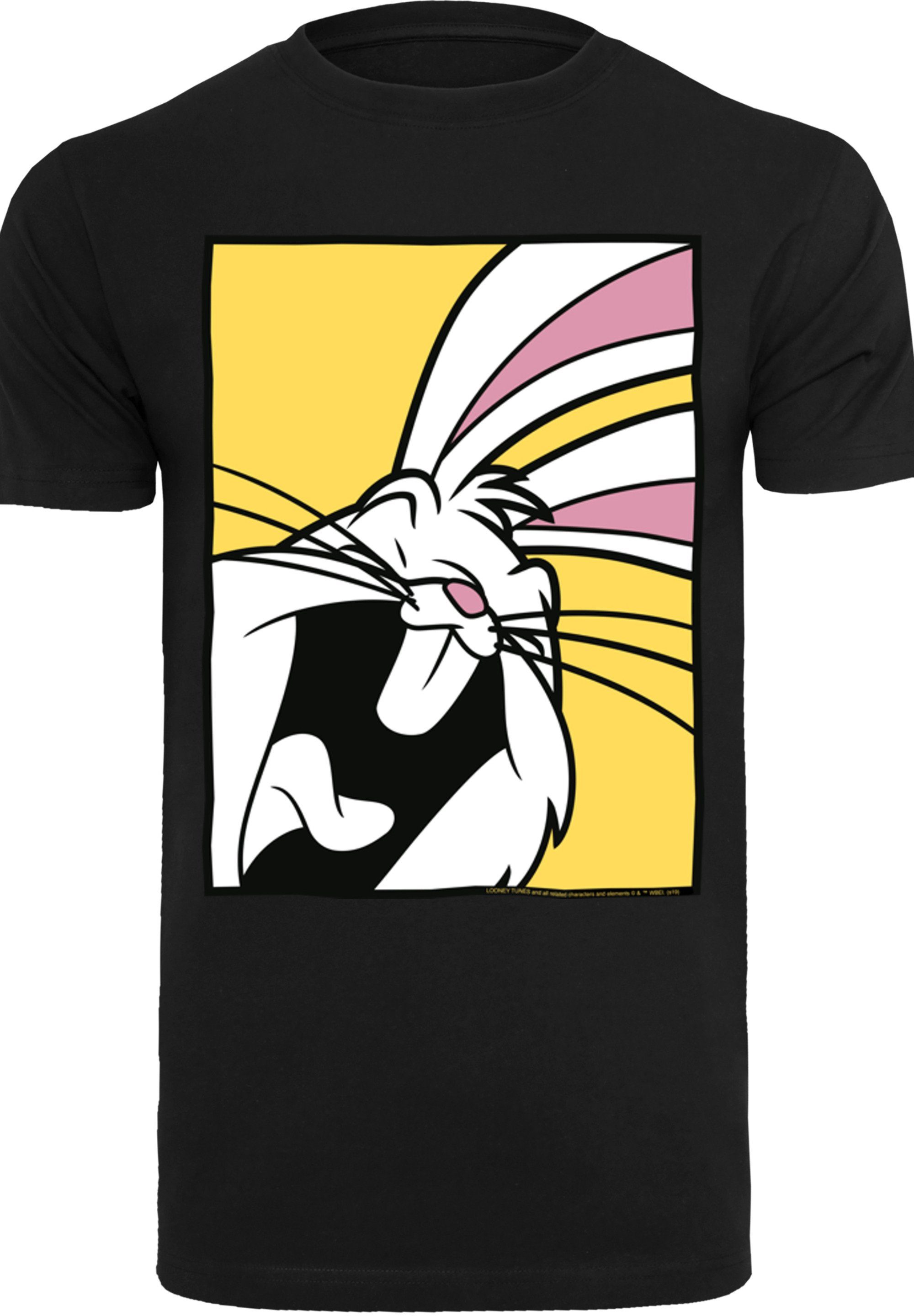 F4NT4STIC (1-tlg) Kurzarmshirt with T-Shirt Herren Looney Neck Laughing Bunny Round Tunes Bugs