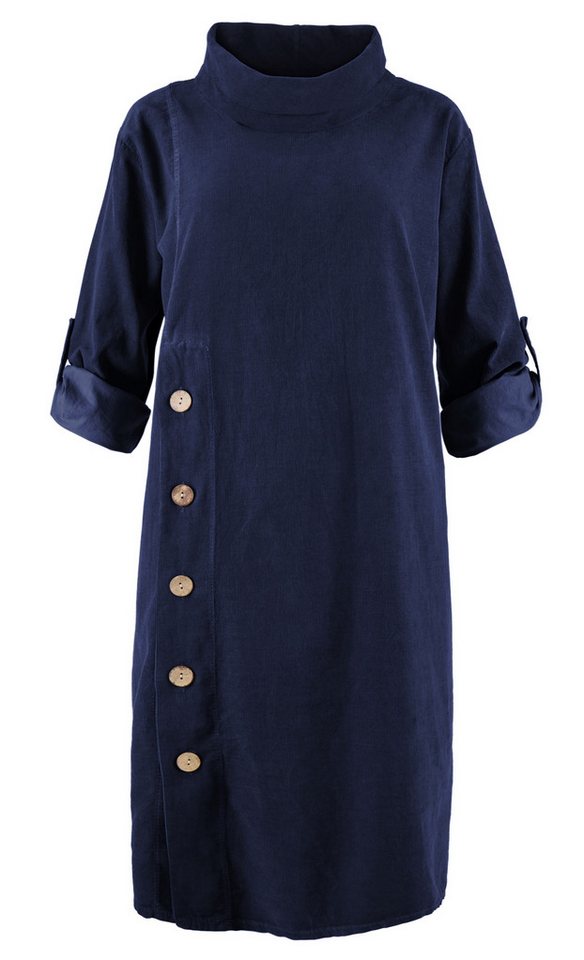 dy_mode Cordkleid Cordkleid Damen Oversize Kleid Feincordkleid Lässiges Tunika Kleid in Unifarbe, Oversize Optik