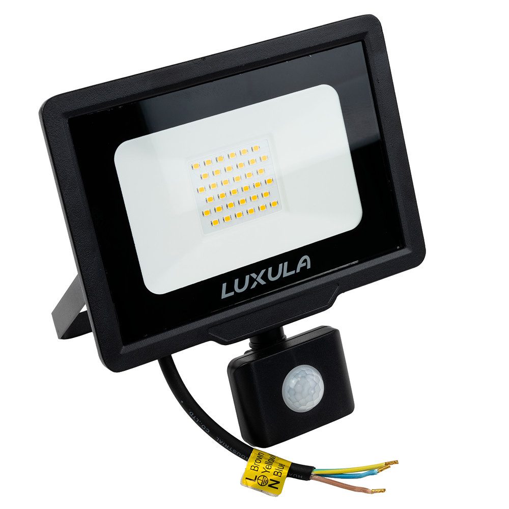 LUXULA LED Flutlichtstrahler LUXULA LED Fluter 30 W 4000 K Neutralweiß Schwarz, LED fest integriert, Neutralweiß