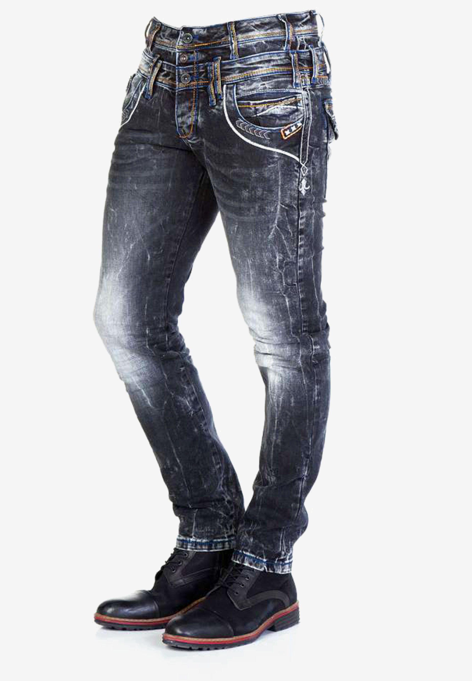Cipo & Baxx Bequeme Jeans besonderen mit Straight in Details Fit