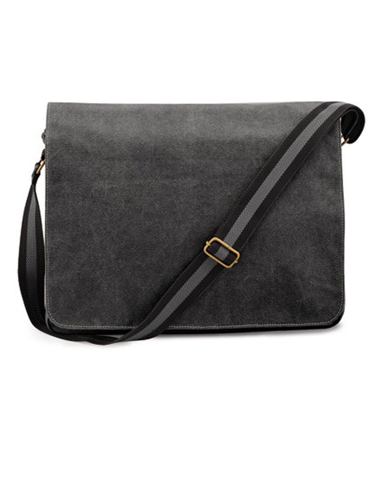 Beschläge Antik-Messingeffekt Black mit Messenger Quadra Umhängetasche Schultertasche, Bag