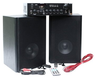 E-Lektron EL5-FB+BK-55 Stereoanlage (FM-Tuner, 35,00 W, FM-Radio, USB/SD Media-Player, Bluetooth-Empfänger, Fernbedienung, Kopfhörerbuchse, Karaoke-Funktion)