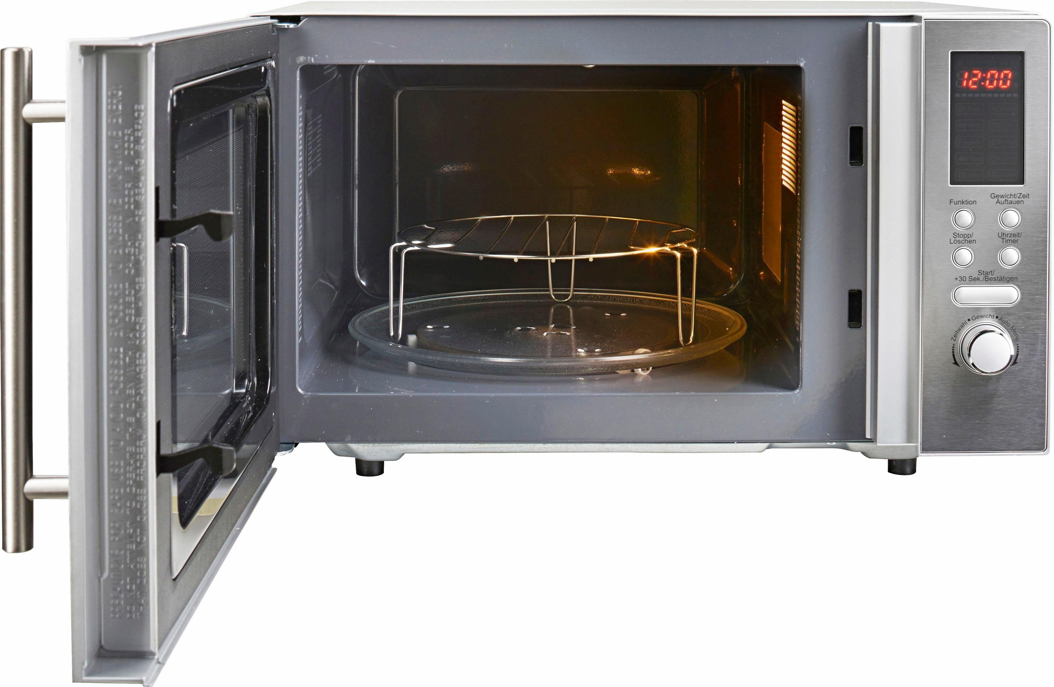 Hanseatic Mikrowelle AS823EBB-P, Grill und Heißluft, 23 l, 3-in-1 Gerät, 10 Automatikprogramme