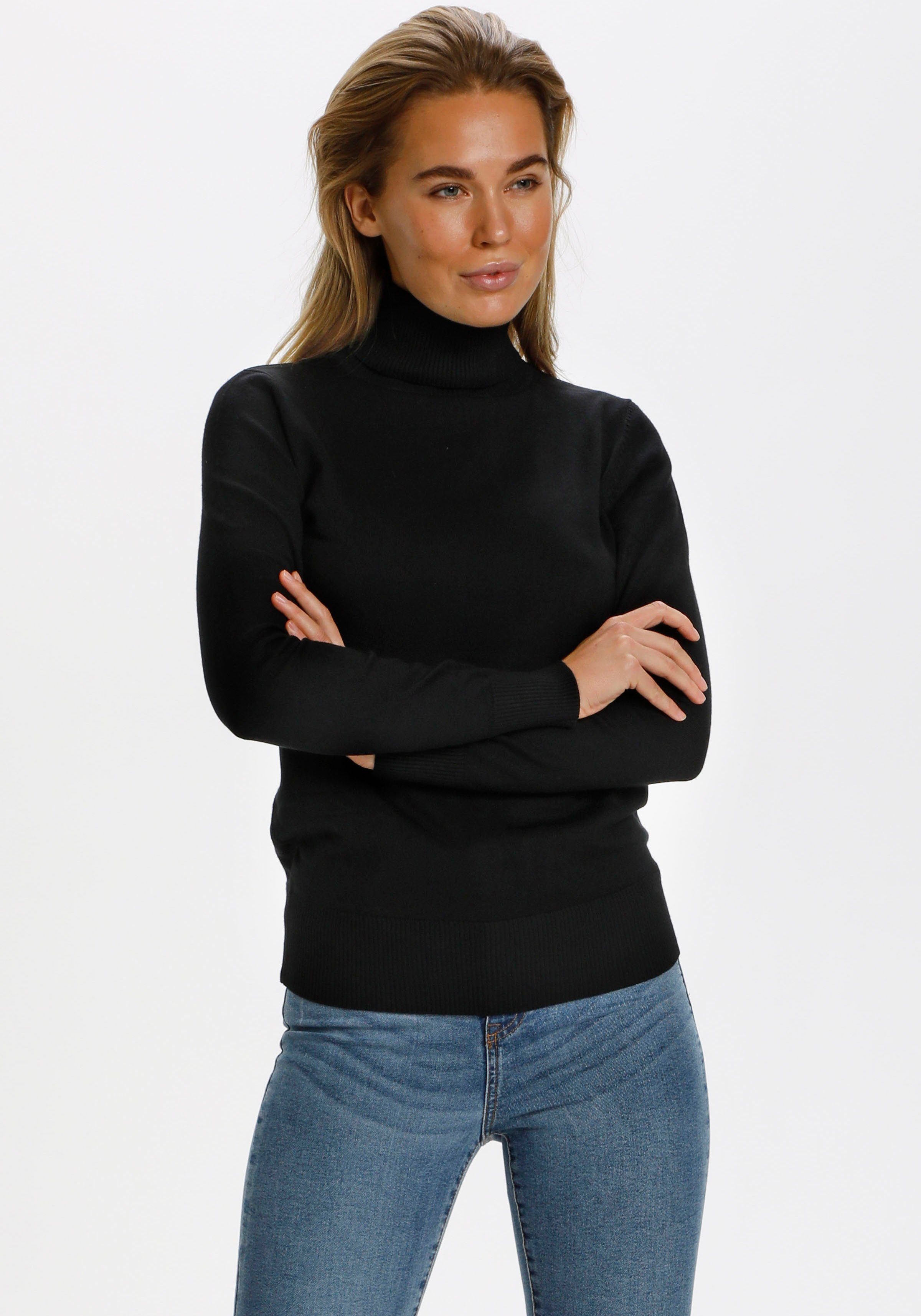 Saint Tropez Rollkragenpullover MilaSZ J2046 Trageangenehme Qualität mit Viskose black