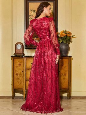 RUZU UG Abendkleid Sexy Bankett-Abendkleid mit Pailletten, elegantes langes Kleid (1-tlg)