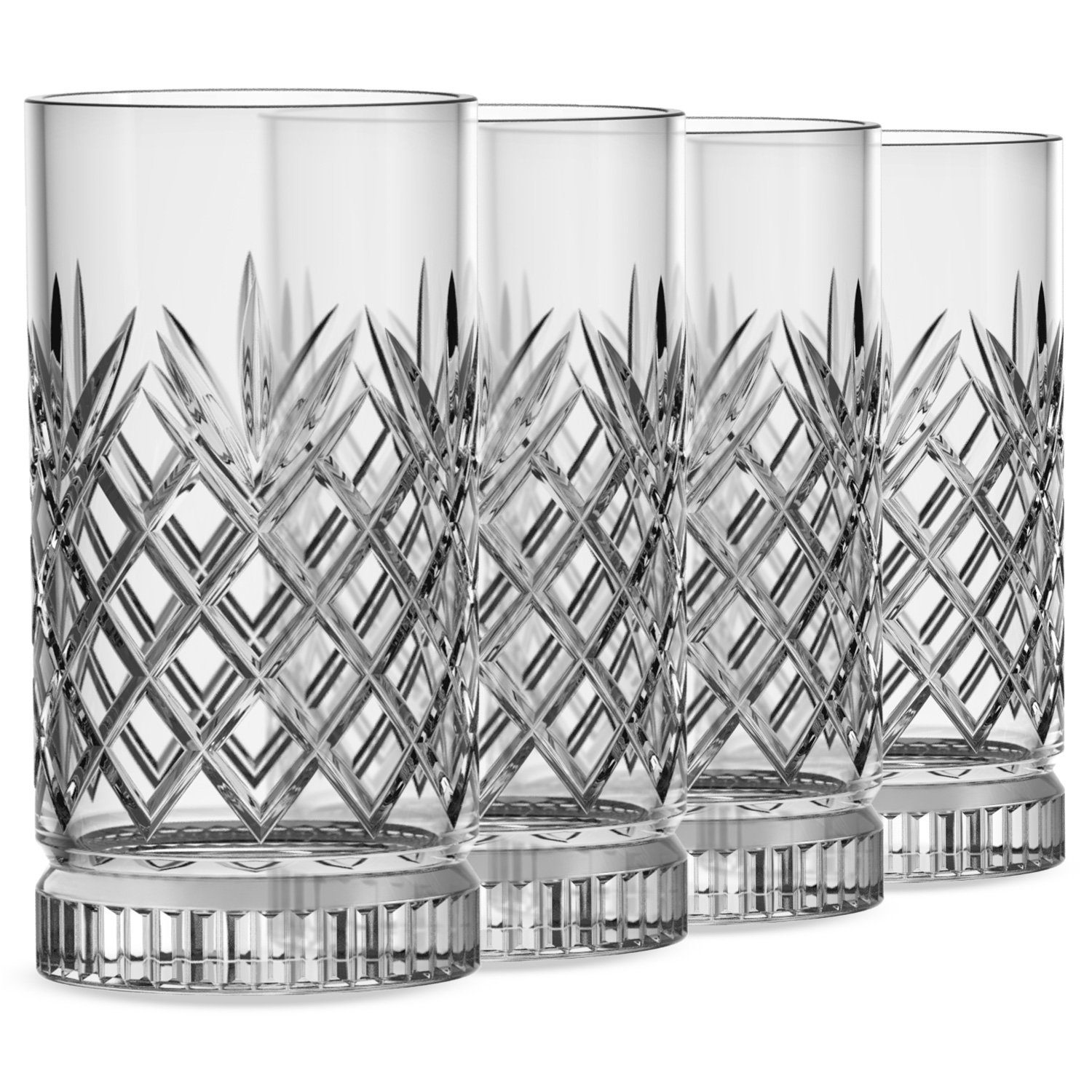 GENTOR Gläser-Set GENTOR Glas Set Longdrinkglas 4er Set Wasserglas Saftglas Kristallglas, 4-teilige Kristallgläser 460ml
