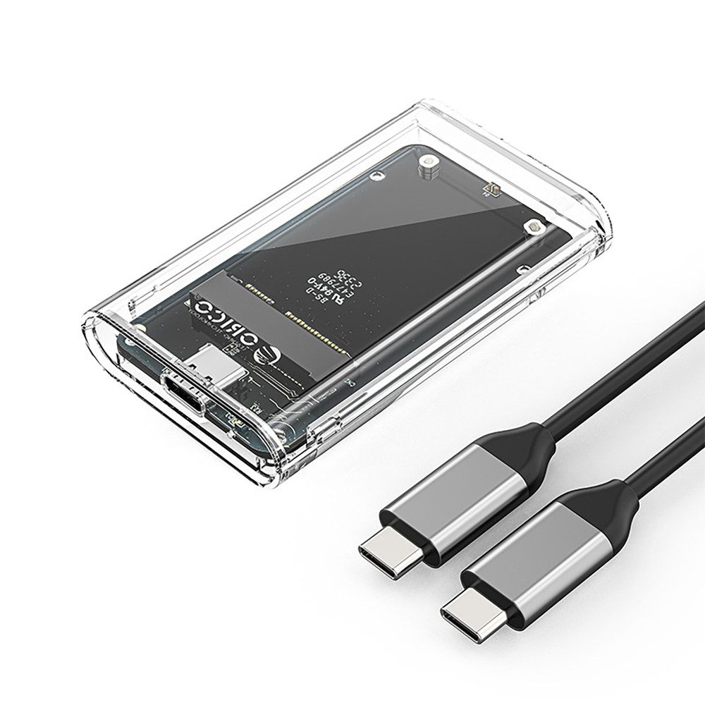 ORICO Festplatten-Gehäuse SSD-Gehäuse Speicheradapter Laufwerksgehäuse, (Spar-Set, 1 St., 77 x 13 x 4 mm leicht), USB-C 3.2, 5 Gb/s, bis 2 TB, transparent