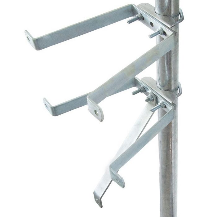 PremiumX Sat-Mauerhalter Wandabstandshalter Wandabstand 40cm für Mast bis Ø 60mm aus verzinktem Stahl SAT-Halterung