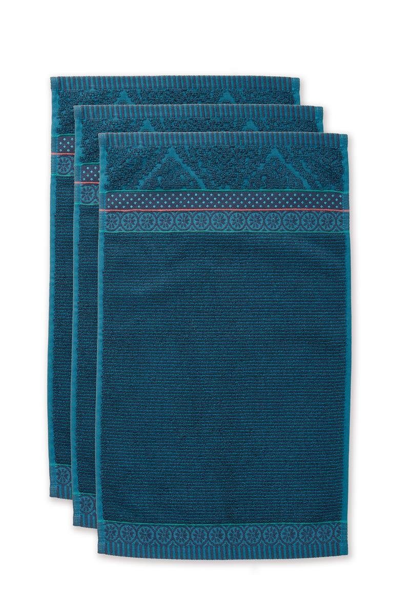 Dunkelblau A Set (1-St) Dark PiP Studio Baumwolle Blue Cotton, Soft 3 Handtuch Zellige 30X50 terr, 100%