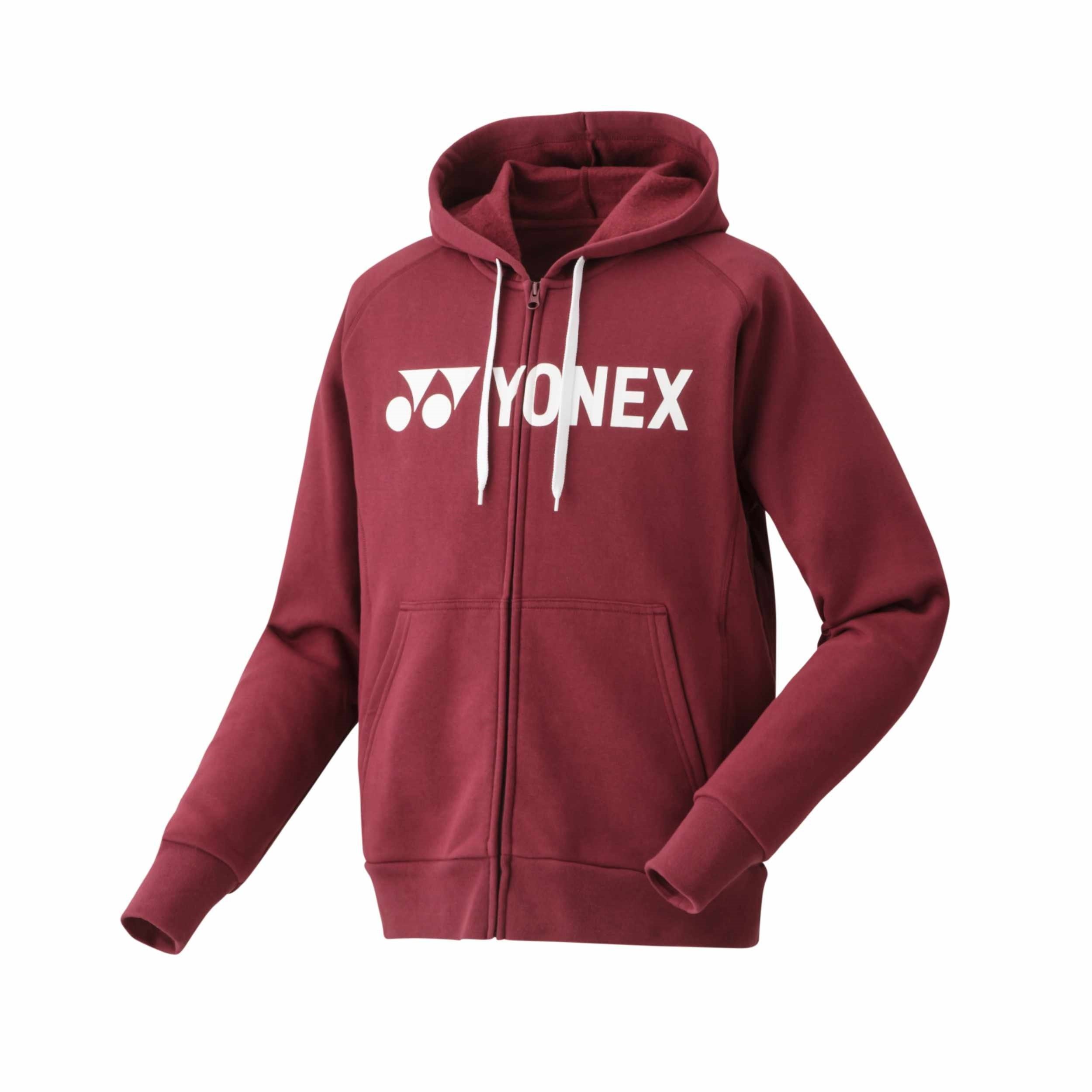 Yonex Kapuzenpullover Kapuzenjacke Full-Zip Logo (Baumwolllmix) weinrot Herren