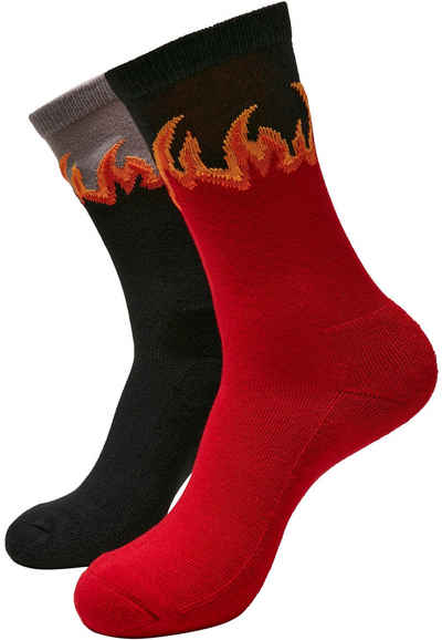 MisterTee Basicsocken MisterTee Unisex Long Flame Socks 2-Pack (1-Paar)