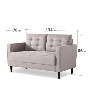 ZINUS Sofa BENTON Klassisches Graues Gepolstertes Sofa