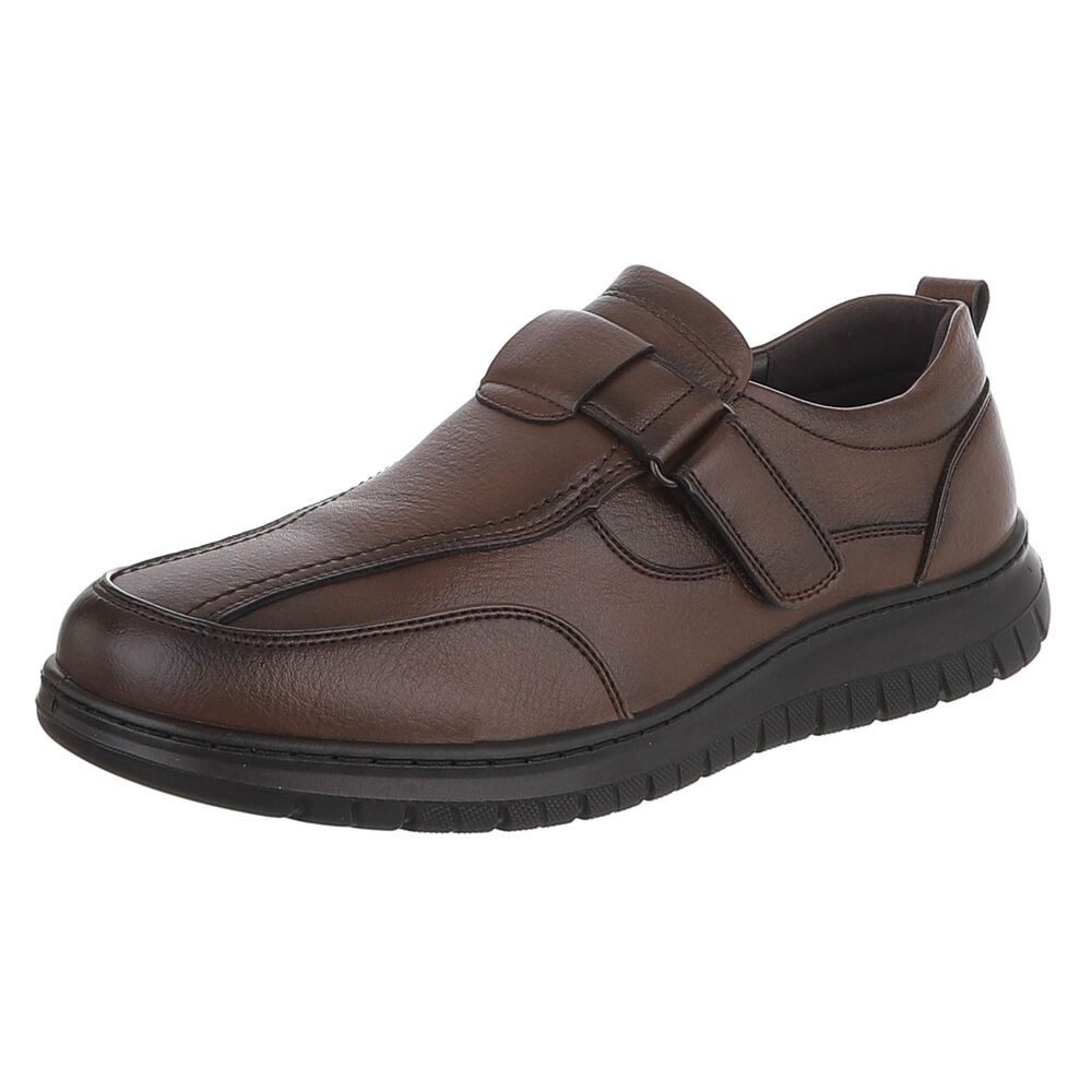 Coolwalk Herren Slip-on Freizeitschuh mit Klettverschluss Schnürschuh (92422702) Flach Halbschuhe in Braun
