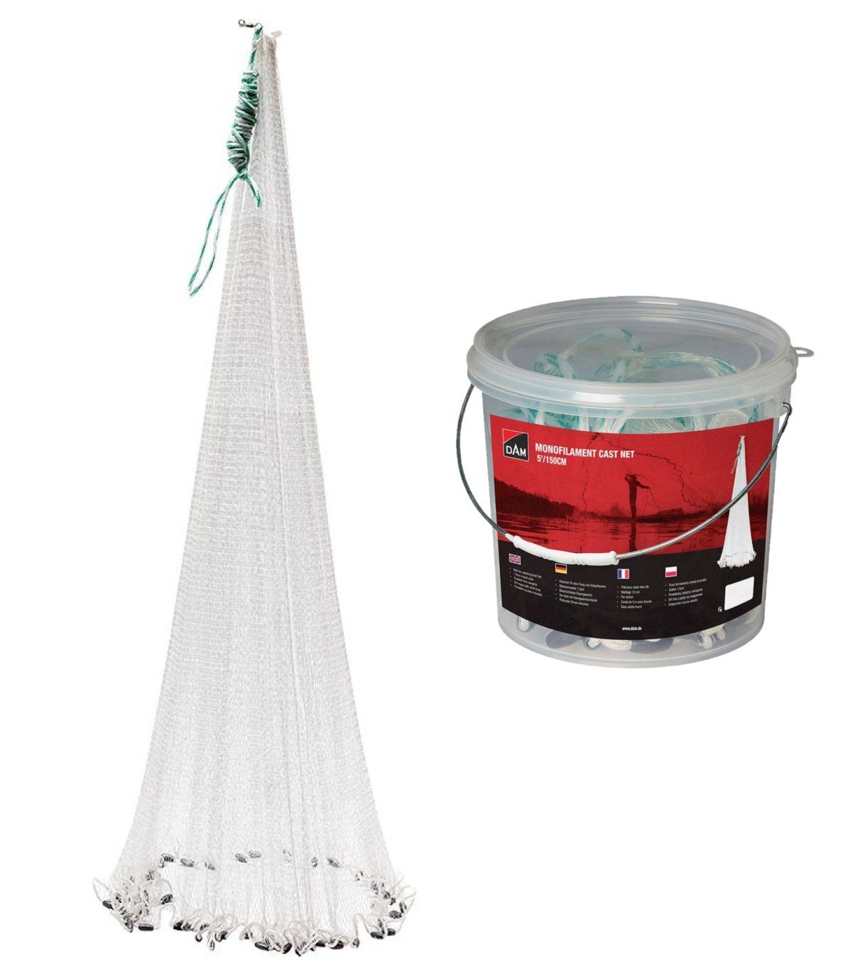 DAM Fishing Fischreuse Monofilament Cast Net Wurfnetz Kescher