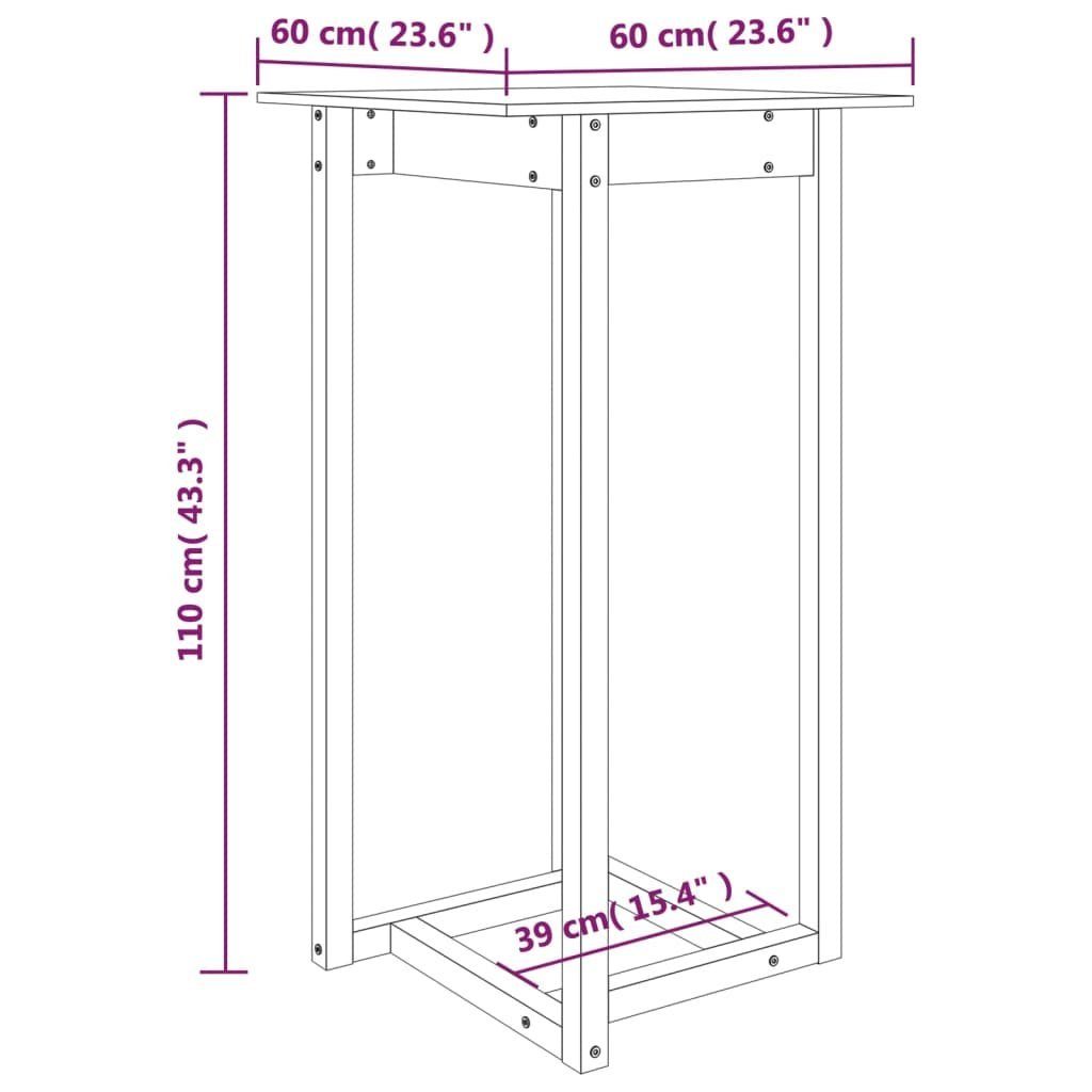 Natur vidaXL 60x60x110 (1-St) cm Kiefer Esstisch Massivholz Bartisch | Natur