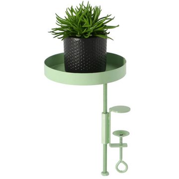 esschert design Tablett Blumentopfhalter mit Klemme Rund Grün S, Stahl