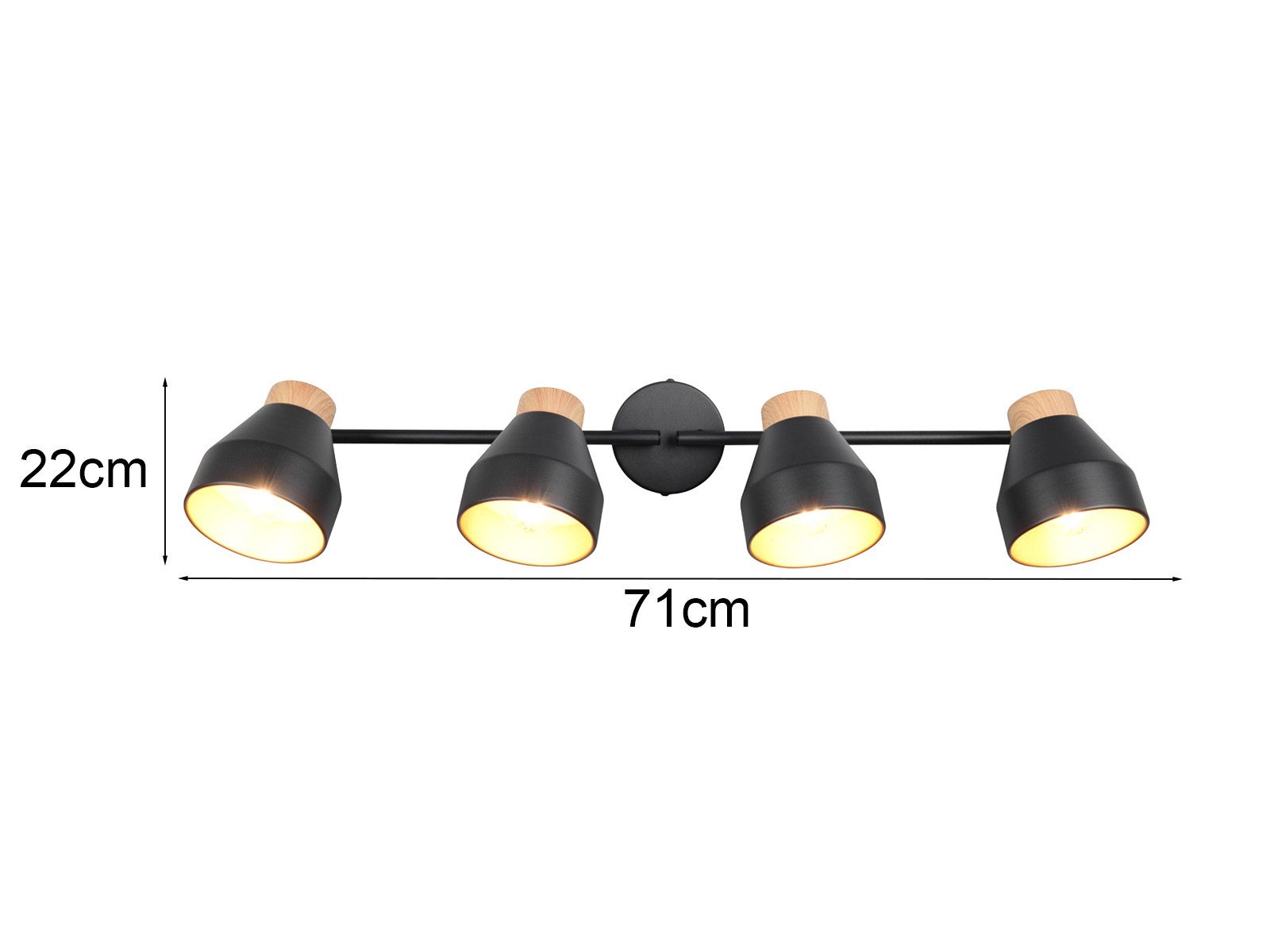 Reality Leuchten LED Deckenstrahler, Dimmfunktion, LED wechselbar, über Lichtschalter in 3 Stufen dimmbar, warmweiß, Licht-strahler innen Decke-nbeleuchtung Spots Küchenbeleuchtung B 71cm