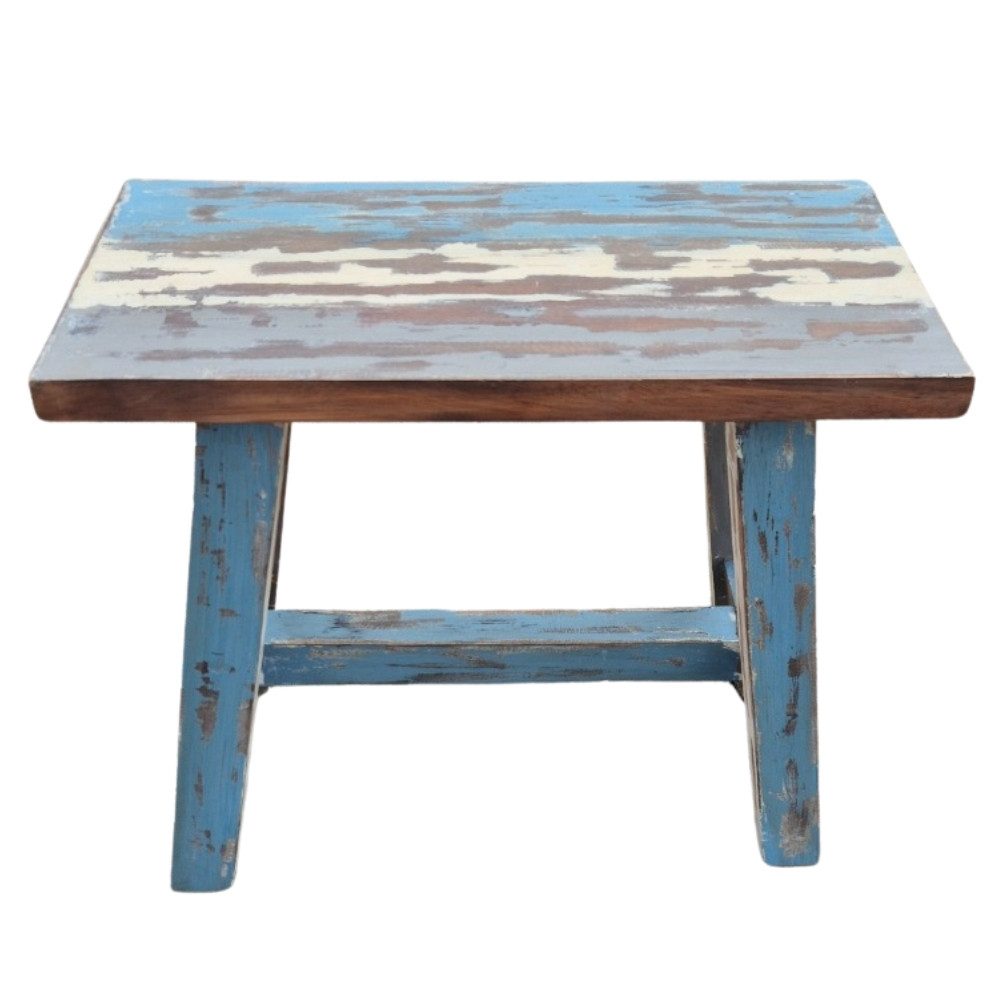 LebensWohnArt Sitzhocker Massivholz Hocker RANCH 50cm multi-color Beistelltisch Sitzhocker