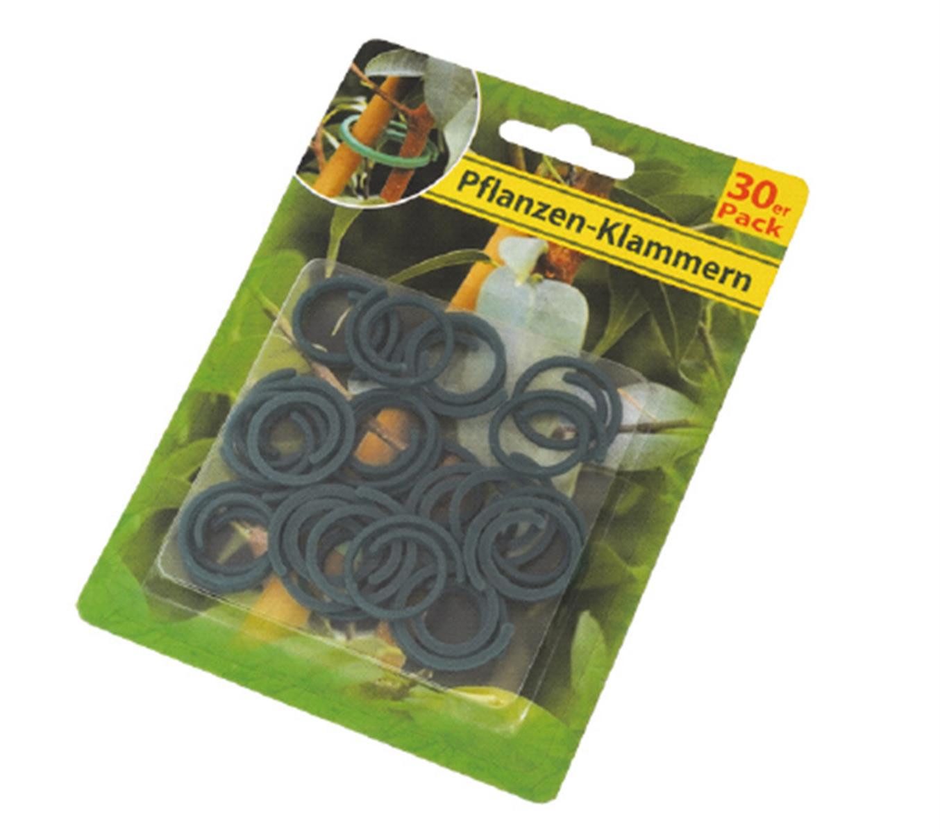 Pflanzenclips Rankhilfen 30er Pack Grün - Ø 25mm Stützclips Pflanzschnur (Stück, 30-tlg., Pflanzenclips), Pflanzenhalter Klemmen Pflanzenbinder Gartenclips Pflanzenbefestiger