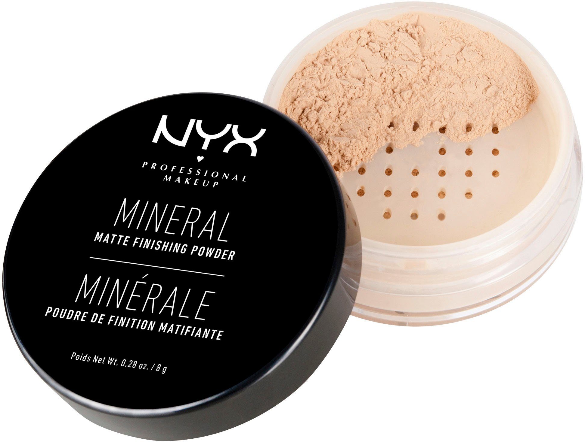 NYX Puder NYX mattes Wirkung, Professional mit Fixierpuder Mineral Powder, ölabsorbierender Finishing Finish Makeup