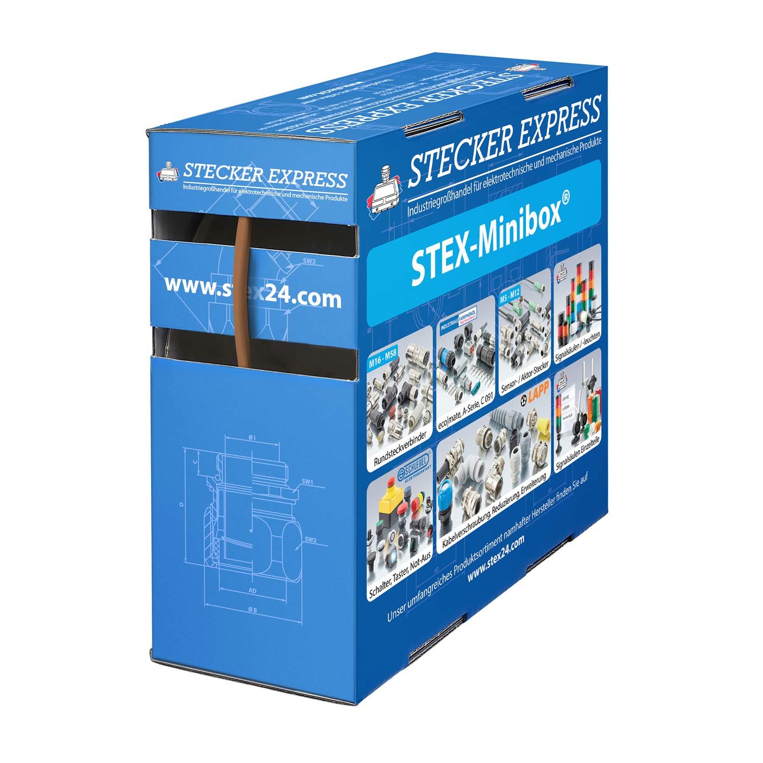 Stex24 Schrumpfschlauch Titel:Schrumpfschlauch 2:1, Minibox mit 25,0m, braun 3,2/1,6mm, 1/8 Z